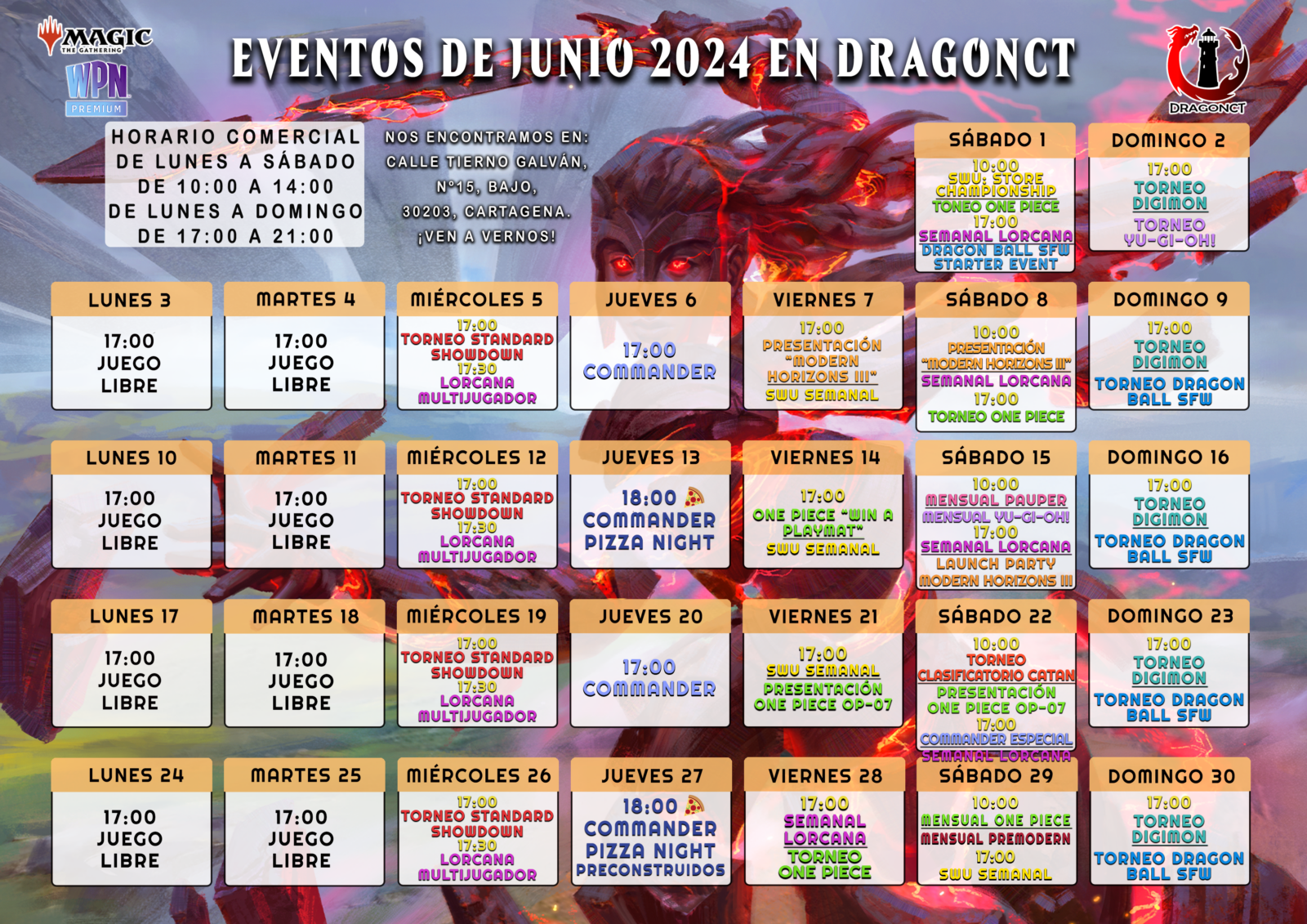 CALENDARIO DE EVENTOS JUNIO 2024 DRAGONCT