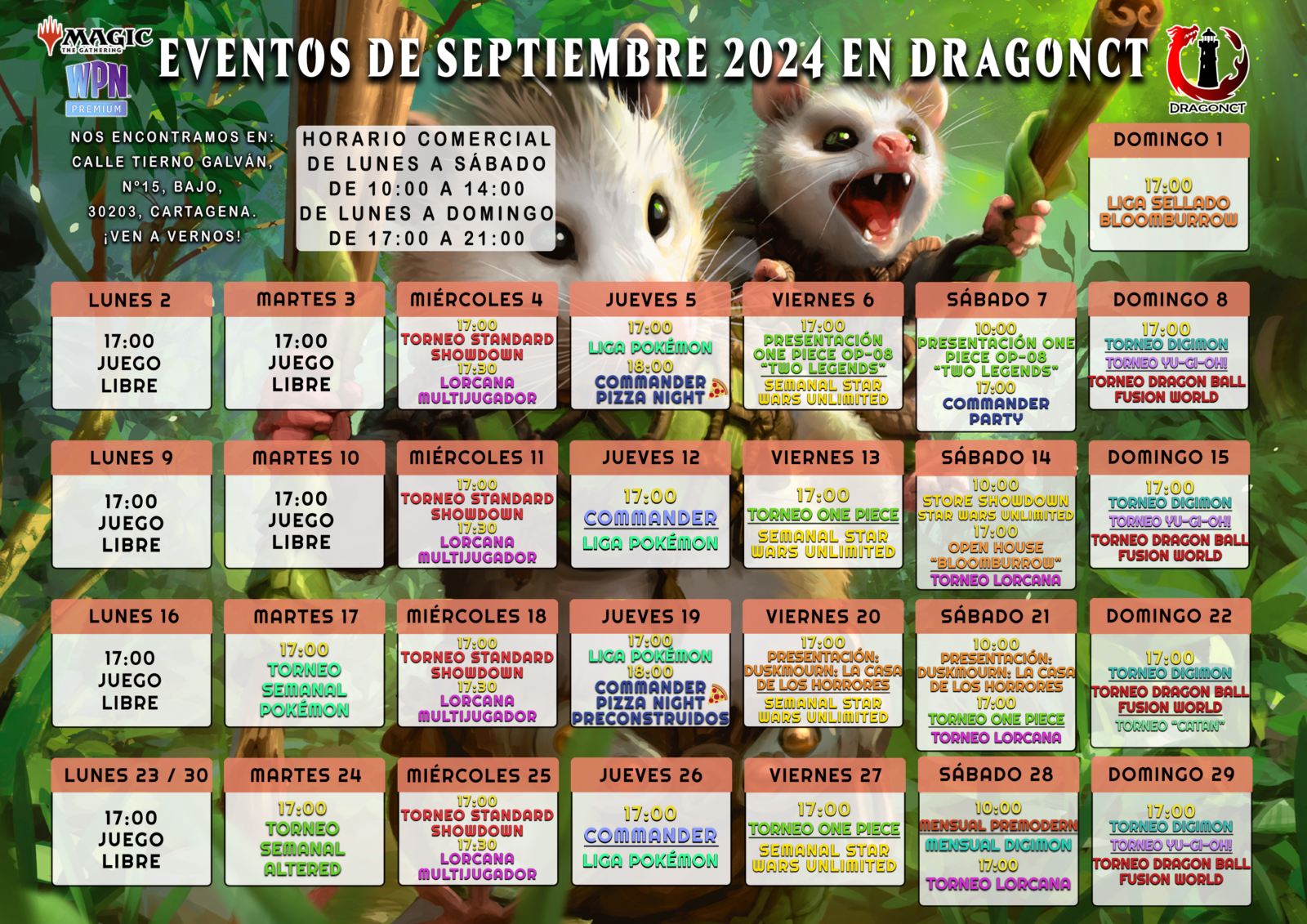 CALENDARIO DE EVENTOS SEPTIEMBRE 2024 DRAGONCT