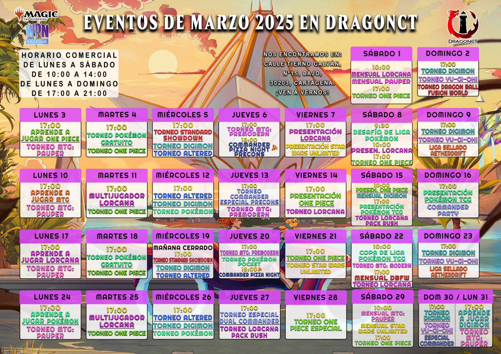 CALENDARIO DE EVENTOS MARZO 2025 DRAGONCT