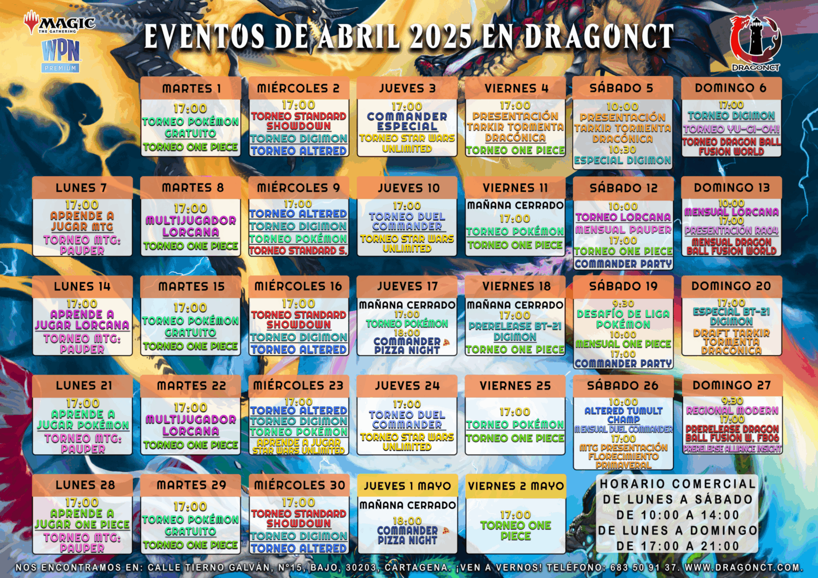 CALENDARIO DE EVENTOS ABRIL 2025 DRAGONCT CALENDARIO DE EVENTOS ABRIL 2025 DRAGONCT