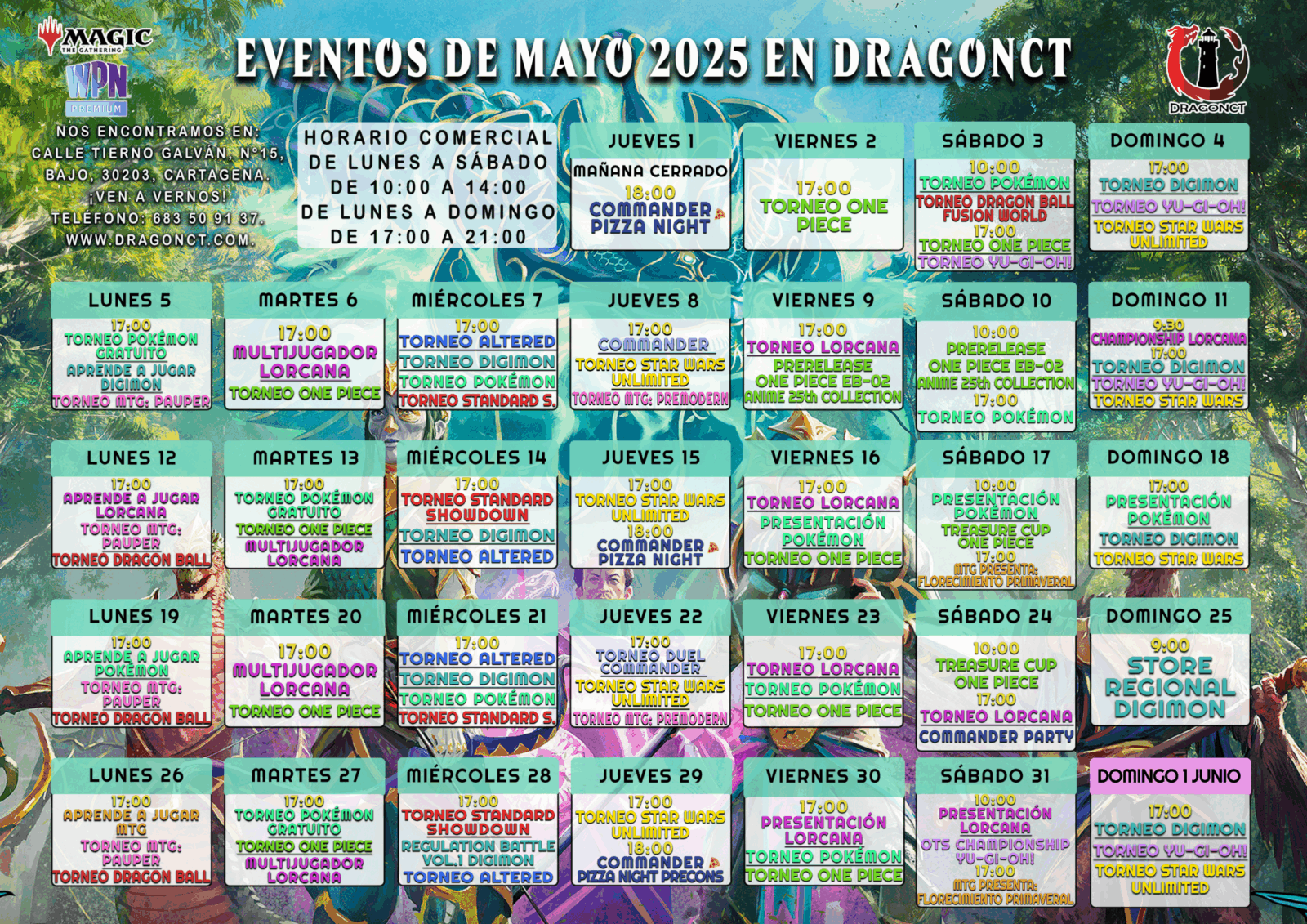 CALENDARIO DE EVENTOS MAYO 2025 DRAGONCT CALENDARIO DE EVENTOS MAYO 2025 DRAGONCT